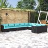 vidaXL 9-tlg. Garten-Lounge-Set mit Kissen Poly Rattan Schwarz