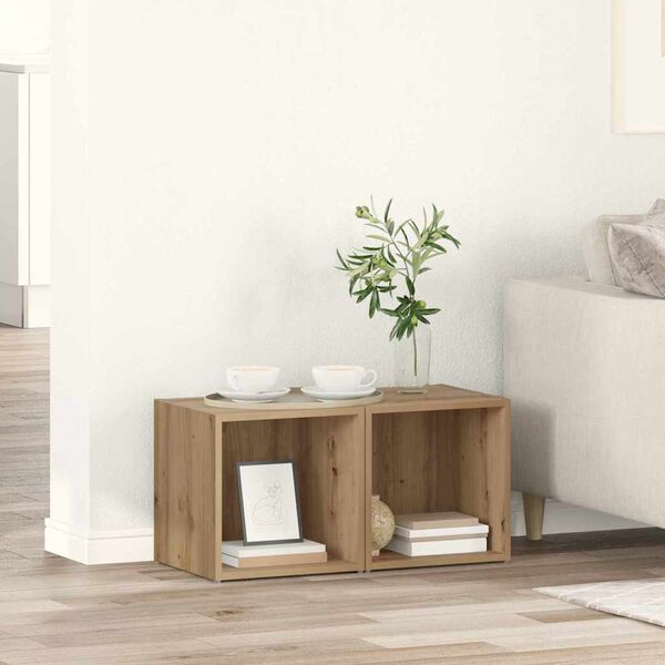 vidaXL TV-Schrankset 2 pcs Artisan-Eiche 37 x 35 x 37,5 cm