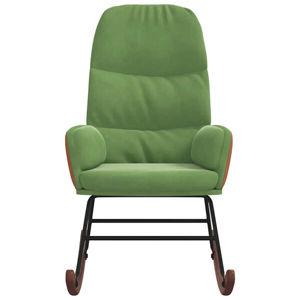 vidaXL Schaukelstuhl Hellgrün Samt