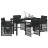 vidaXL Garten Essgruppe 5 pcs Schwarz Poly-Rattan