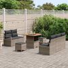 vidaXL Gartensofa-set mit Kissen 8 pcs Grau Poly-Rattan