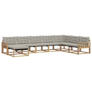 vidaXL Outdoor-Sofagarnitur 8 stk. Wei&szlig; und Hellgrau Massivholz Akazie