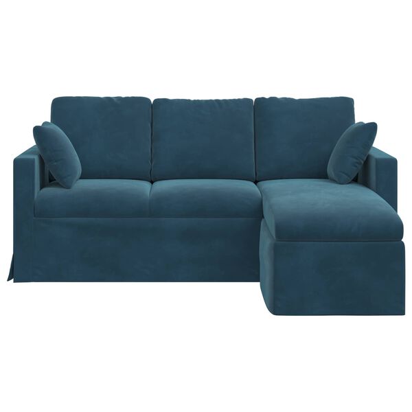 vidaXL Sofa Blau Gesamtabmessungen: 178 x 134 x 80 cm (B x T x H) Samt