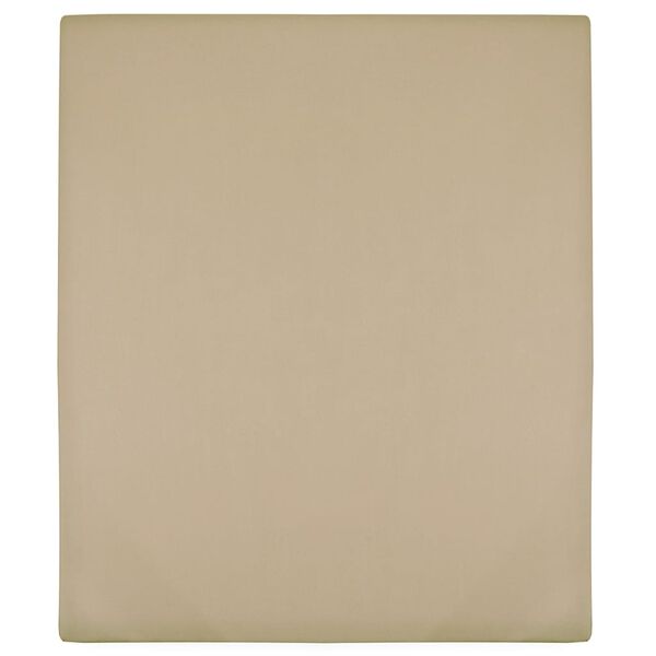 vidaXL Spannbettlaken Jersey Taupe 140x200 cm Baumwolle