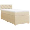 vidaXL Boxspringbett mit Matratze Creme 100x200 cm Stoff