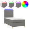 vidaXL Boxspringbett mit Matratze & LED Dunkelgrau 80x200 cm Stoff