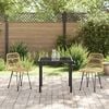 vidaXL Garten Essgruppe 3 pcs Braun Pulverbeschichteter Stahl