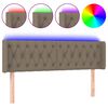 vidaXL LED Kopfteil Taupe 163x16x78/88 cm Stoff