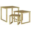 vidaXL Tisch 3 stk. Natur 50,5 x 50 x 46 cm Impr&auml;gniertes Kiefernholz
