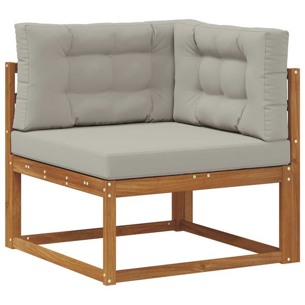 vidaXL Outdoor-Sofagarnitur mit Kissen 6 pcs Nat&uuml;rlich und Hellgrau