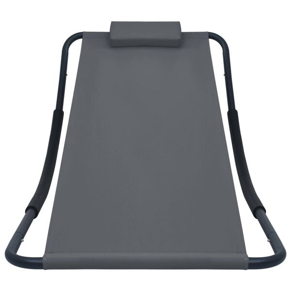 vidaXL Gartenbett Grau 200 x 90 cm Stahl