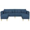 vidaXL Sofa mit Kissen 3 pcs Blau Stoff