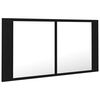 vidaXL LED-Bad-Spiegelschrank Schwarz 90x12x45 cm Acryl