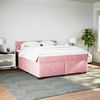 vidaXL Boxspringbett mit Matratze Rosa 180x200 cm Samt