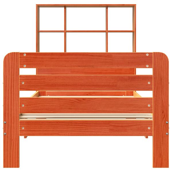 vidaXL Massivholzbett ohne Matratze Wachsbraun 90x190 cm Kiefernholz