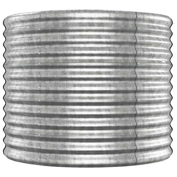 vidaXL Hochbeet Pulverbeschichteter Stahl 512x80x68 cm Silbern