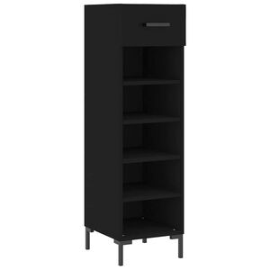 vidaXL Schuhschrank Schwarz 30x35x105 cm Holzwerkstoff
