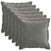 vidaXL Kissenbezug 6 stk. HOUTEN Dunkelgrau 40 x 40 cm Chenille-Stoff