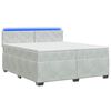 vidaXL Boxspringbett mit Matratze und LED Hellgrau 200 x 200 cm Samt