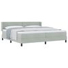 vidaXL Boxspringbett mit Matratze Hellgrau 200 x 200 cm Polyester