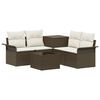 vidaXL Sofa Set 6 stk. 4-Sitzer Braun und Creme Wei&szlig;