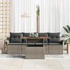vidaXL Gartensofa-set mit Kissen 5 pcs Grau Poly-Rattan