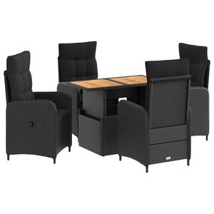 vidaXL Outdoortisch-Set 5 stk. Schwarz
