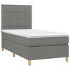 vidaXL Boxspringbett mit Matratze & LED Dunkelgrau 90x190 cm Stoff