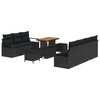 vidaXL Garten-Sofa-Set 10 stk. 9-Sitzanzahl Schwarz
