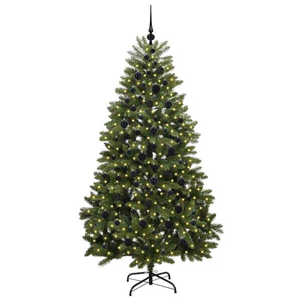 vidaXL K&uuml;nstlicher Weihnachtsbaum Gr&uuml;n 210 cm PVC und Metall