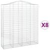 vidaXL Gabionen mit Hochbogen 8 Stk. 200x50x220/240cm Verzinktes Eisen