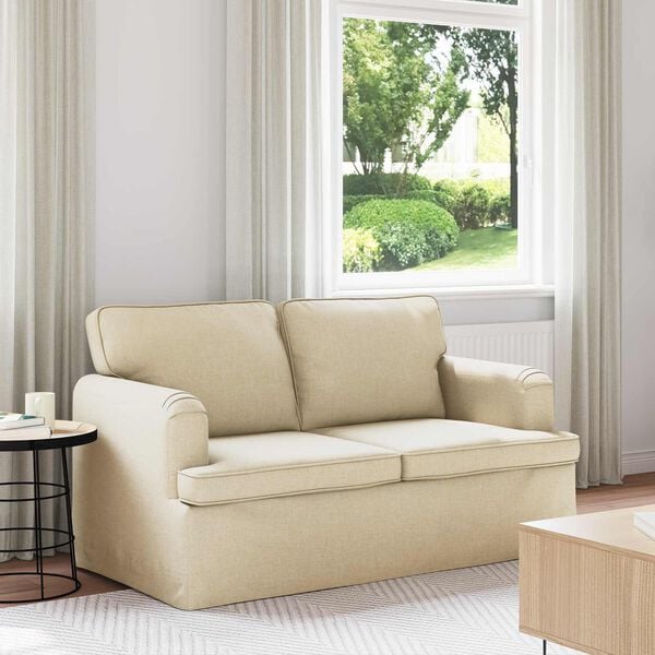 vidaXL Sofa 120cm Creme Metall