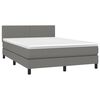 vidaXL Boxspringbett mit Matratze Dunkelgrau 140x190 cm Stoff