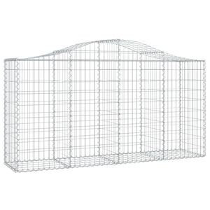 vidaXL Gabione mit Hochbogen 200x50x100/120 cm Verzinktes Eisen