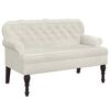 vidaXL Sitzbank mit R&uuml;ckenlehne Creme 119,5x64,5x75 cm Samt