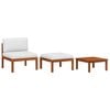 vidaXL 3-tlg. Garten-Lounge-Set mit Kissen Holz Akazie & Seil