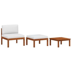 vidaXL 3-tlg. Garten-Lounge-Set mit Kissen Holz Akazie & Seil
