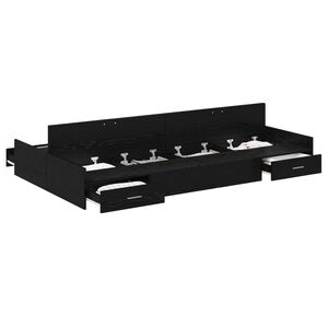 vidaXL Aufbewahrungsbettgestell Schwarz Eichen-Optik 120 x 190 cm