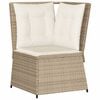 vidaXL 4-tlg. Garten-Lounge-Set mit Kissen Beige Poly Rattan