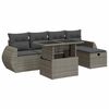 vidaXL 6-tlg. Garten-Sofagarnitur mit Kissen Grau Poly Rattan