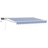 vidaXL Manuelle Gelenkarmmarkise mit LEDs Blau und Wei&szlig; 3,5 x 2 m