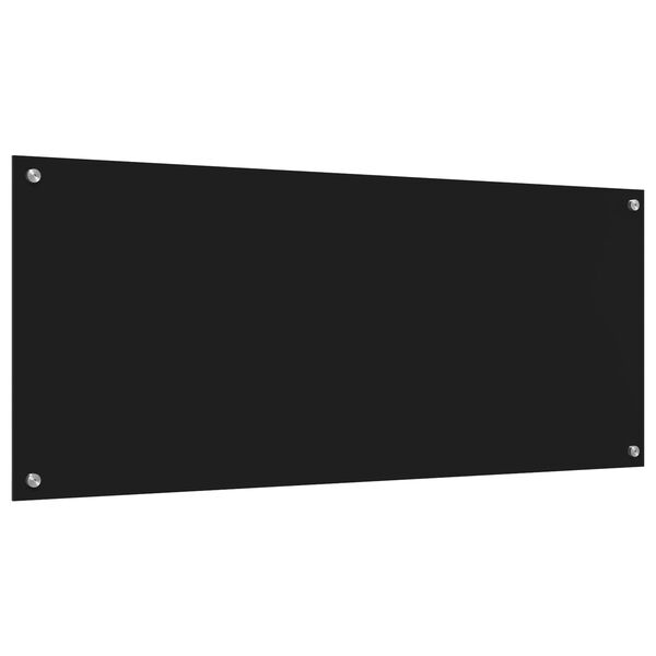 vidaXL Küchenrückwand Schwarz 120 x 50 x 0,6 cm Gehärtetes Glas