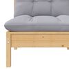 vidaXL 3-tlg. Garten-Lounge-Set mit Kissen Grau Kiefer Massivholz