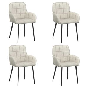 vidaXL Esszimmerst&uuml;hle 4 stk. Samt Creme 57 x 50 x 85 cm