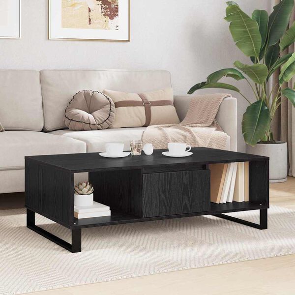 vidaXL Couchtisch Schwarz Eichen-Optik 104 x 60 x 35 cm Holzwerkstoff