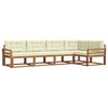 vidaXL Outdoor-Sofagarnitur mit Kissen 5 pcs Natur und Creme