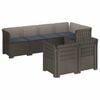 vidaXL 7-Sitzer Gartensofa mit Kissen Rattan-Look PP Hellgrau
