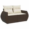 vidaXL 11-tlg. Garten-Sofagarnitur mit Kissen Braun Poly Rattan