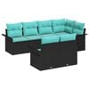 vidaXL Gartensofa-set mit Kissen 7 pcs Schwarz Poly-Rattan