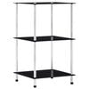 vidaXL Regal mit 3 Ablagen Schwarz 40x40x67 cm Hartglas